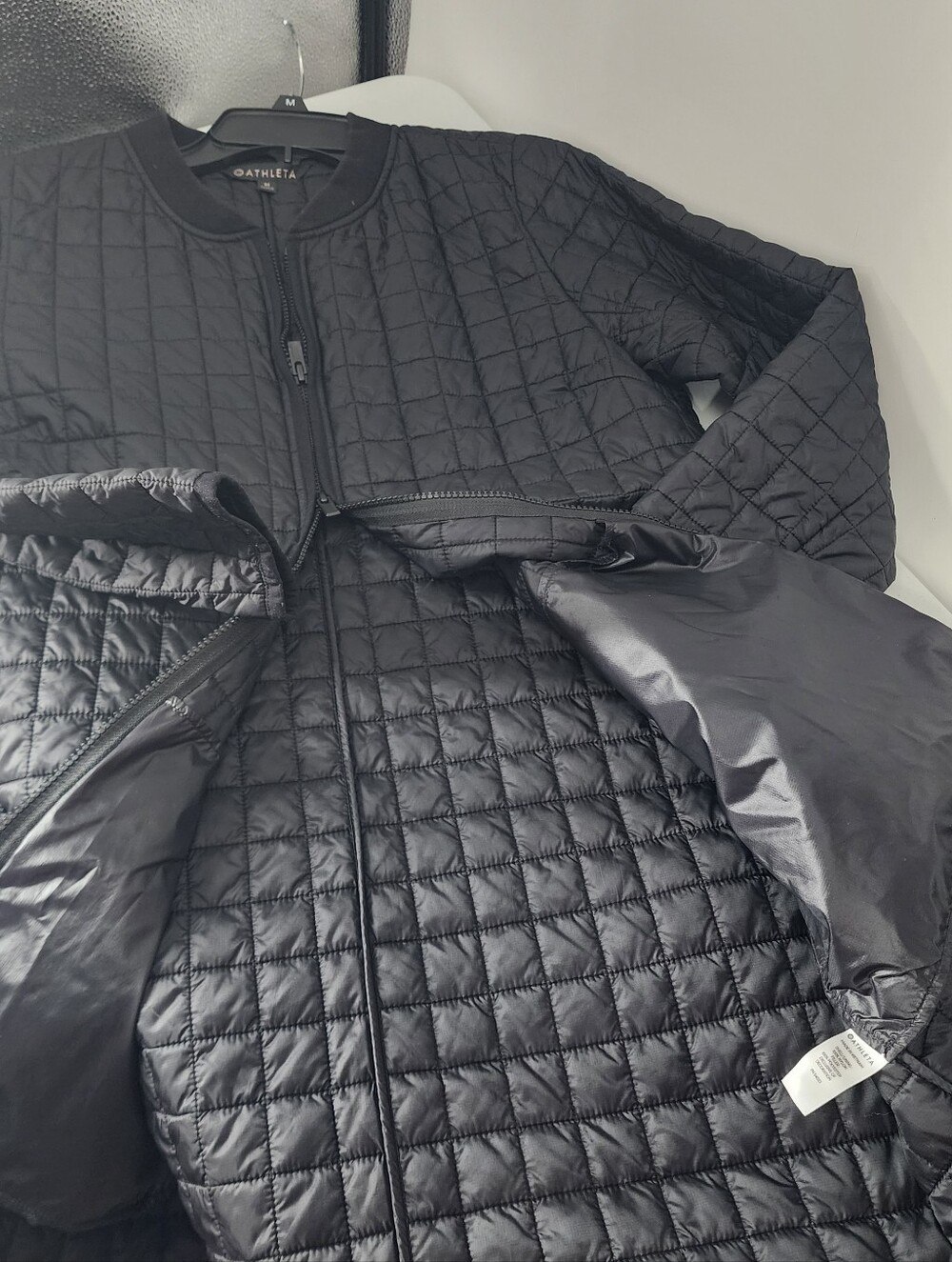 Athleta Grandview Primaloft Coat Women Medium Black Quilted Long Jacket Outdoor - Picture 9 of 10